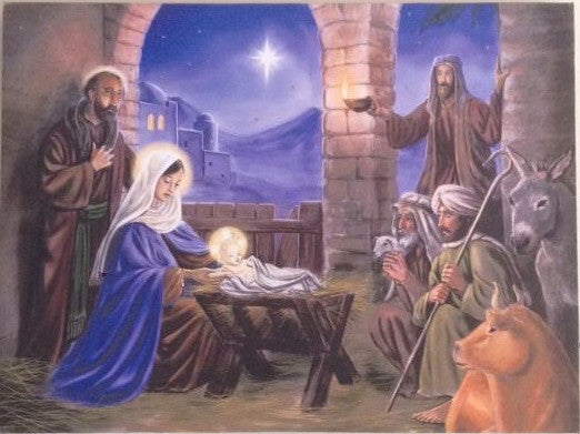 Nativity On Canvas - Illuminated Painting