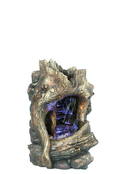 Tree Trunk Table Top Fountain with LED Light