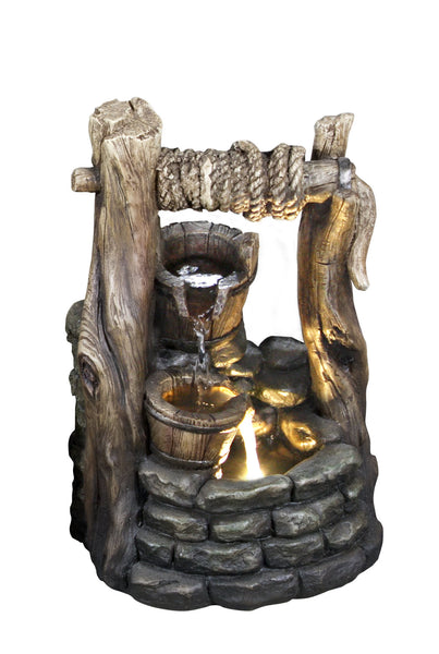 Fountain-Well with 2 Buckets & LED