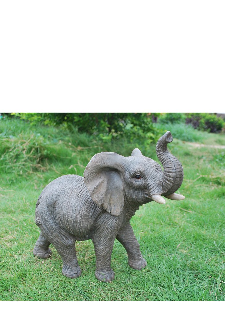 Elephant Garden Statue with Trunk Up