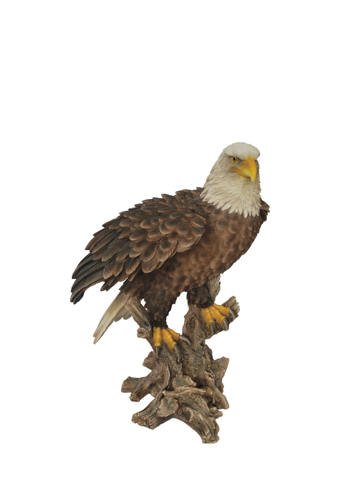 Bald Eagle Garden Statue on a Stump
