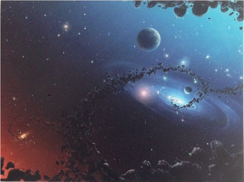 Galaxies In Space On Canavas - Illuminated Painting