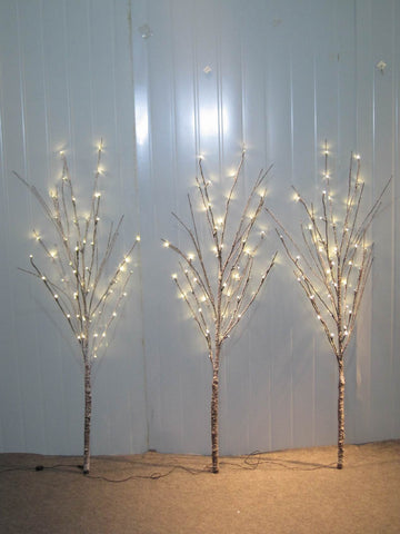 TREE X 3 W/SNOW 150LED INDOOR ONLY BROWN CABLE 57 INCH