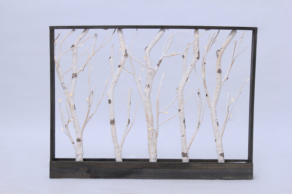 Frame-Birch Trees 32 Warm White LED, 3AA Battery, Indoor Use Only