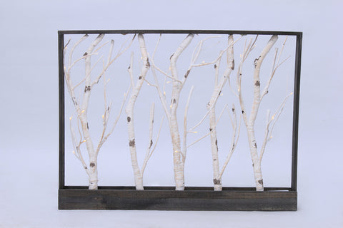 Frame-Birch Trees 32 Warm White LED, 3AA Battery, Indoor Use Only