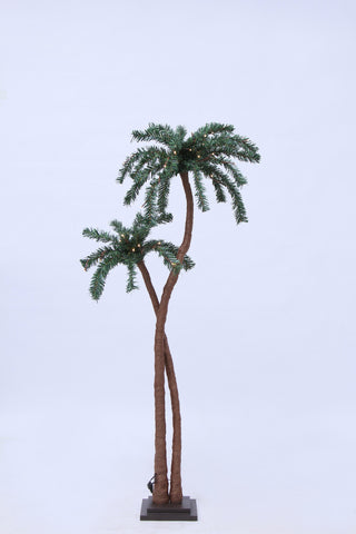 Palm Tree 48 Warm White LED, Brown/Green, Indoor Use Only