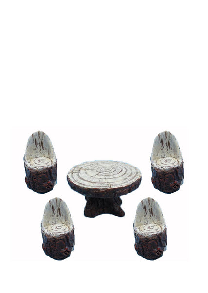 Fairy Garden Wooden Table with 4 Chairs
