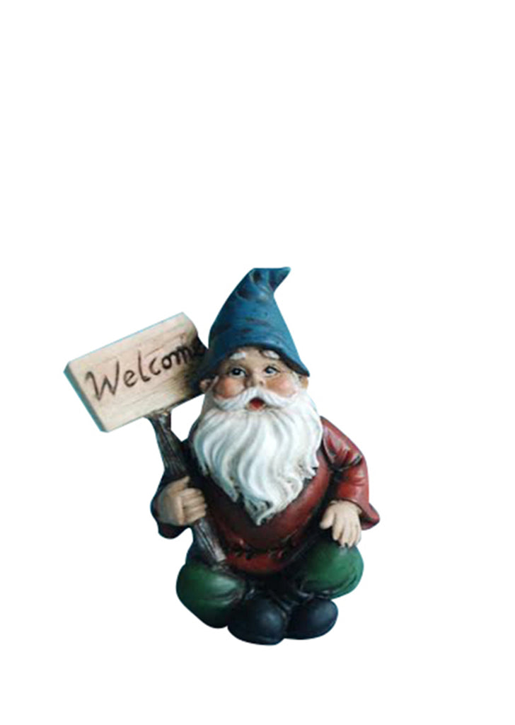 Fairy Garden Gnome with Welcome Sign