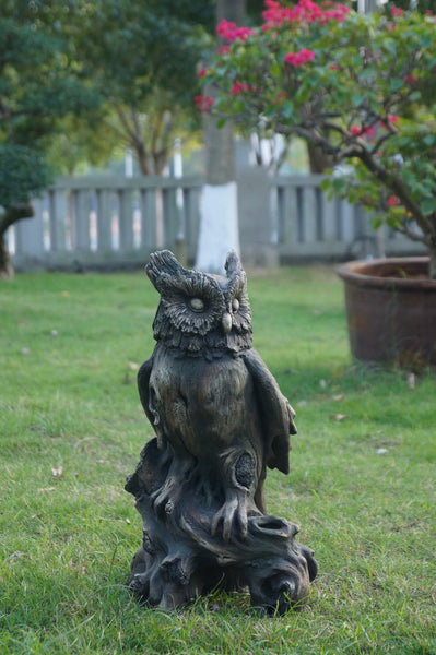 Owl Perched On Tree Trunk - Wood Finish LeFeet