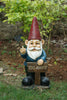 Gnome Holding "Go Away" Sign