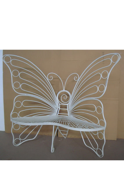 Butterfly Garden Bench - White