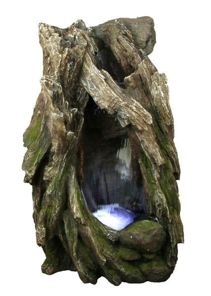 Tree Trunk Fountain with LED Oasis Pool
