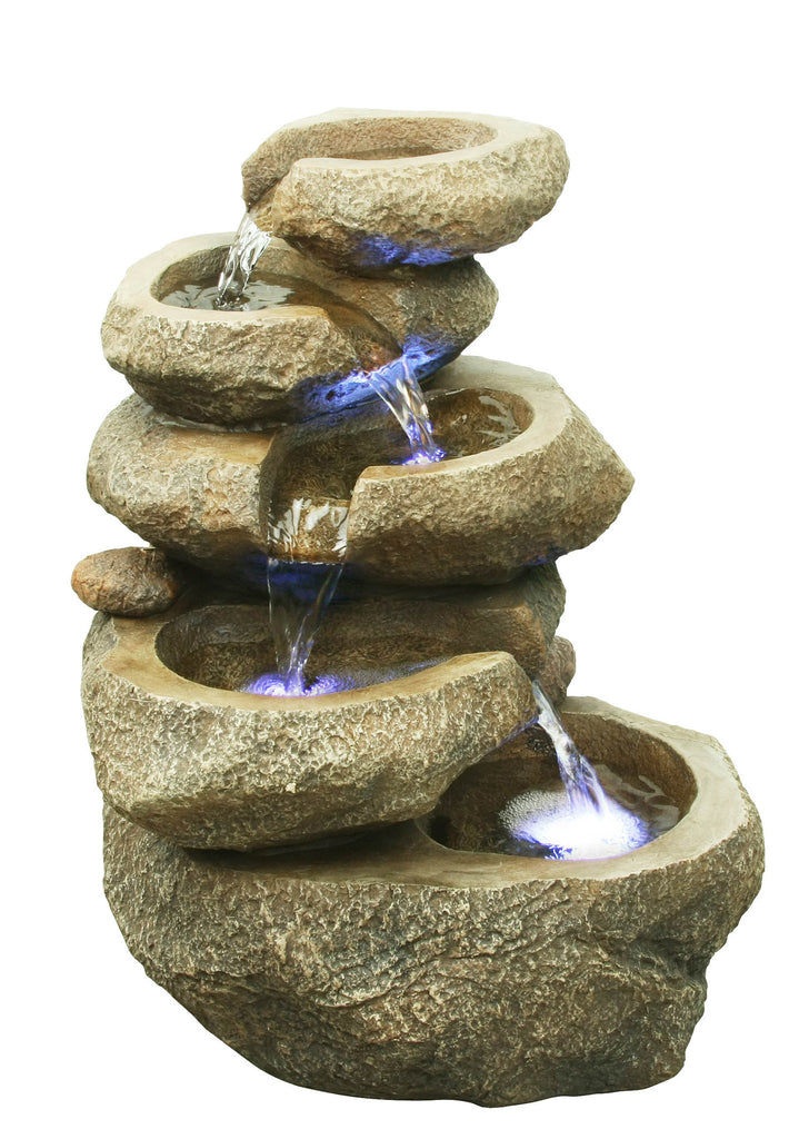 Cascading Rocks Table Top Fountain with LED Lights