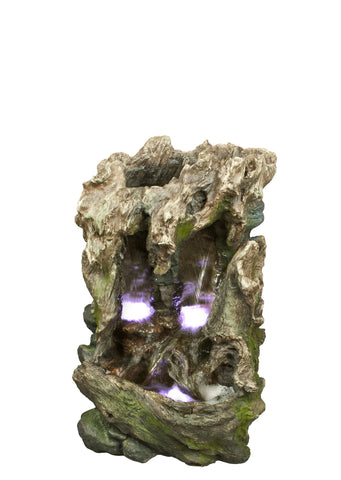 Tree Trunk Waterfall Fountain with LED Lights