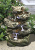 Log Waterfall Table Top Fountain with LED Lights