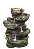Log Waterfall Table Top Fountain with LED Lights