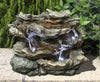 Multi-Level Log Table Top Fountain with LED Lights