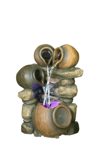 Pouring Urns Table Top Fountain with LED Light
