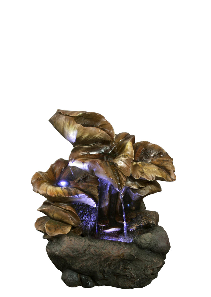 Cascading Leaves Fountain with LED Lights