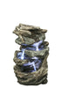 Log and Stone Waterfall Fountain with LED