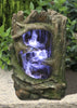 Tree Trunk Fountain with LED Lights