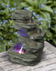 Multilevel Rock Fountain with RGB LED Light - 15" H