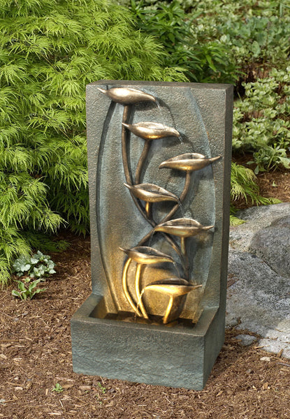 Multilevel Leaves Fountain with LED Light