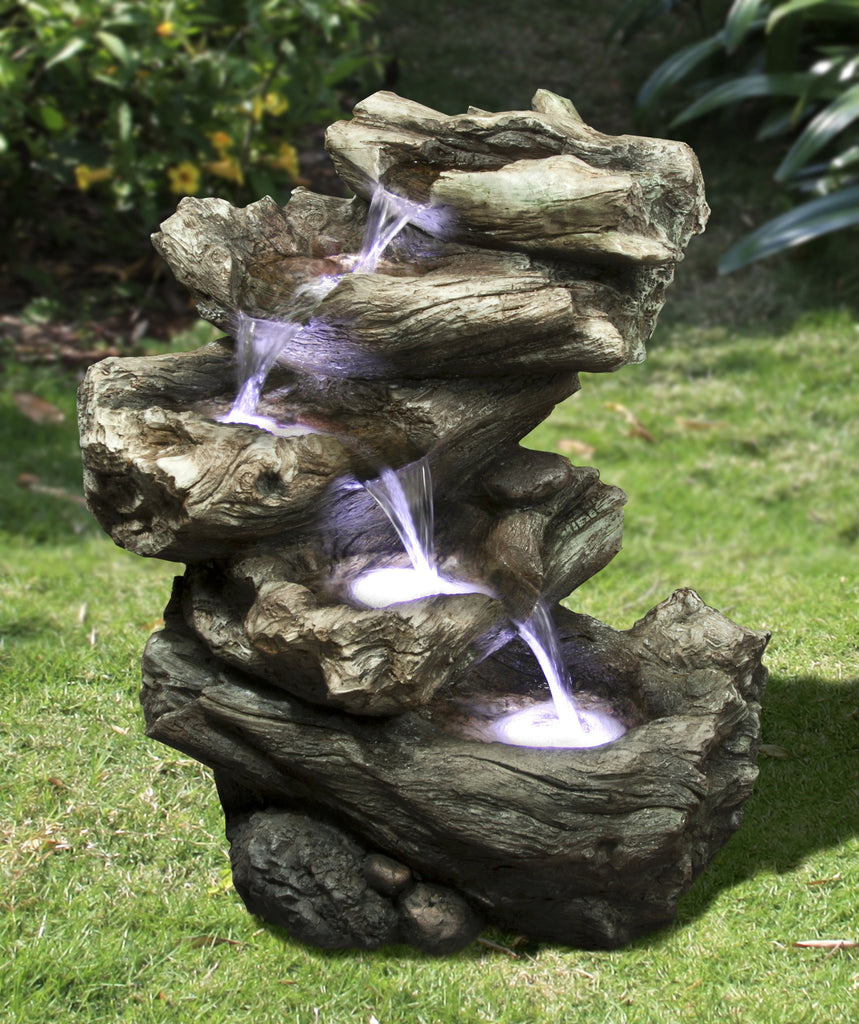 Fountain-4 Level Logs with LED