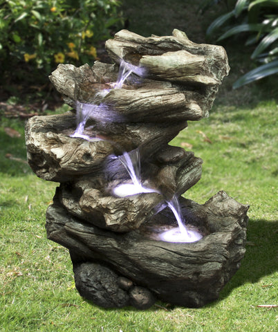Fountain-4 Level Logs with LED