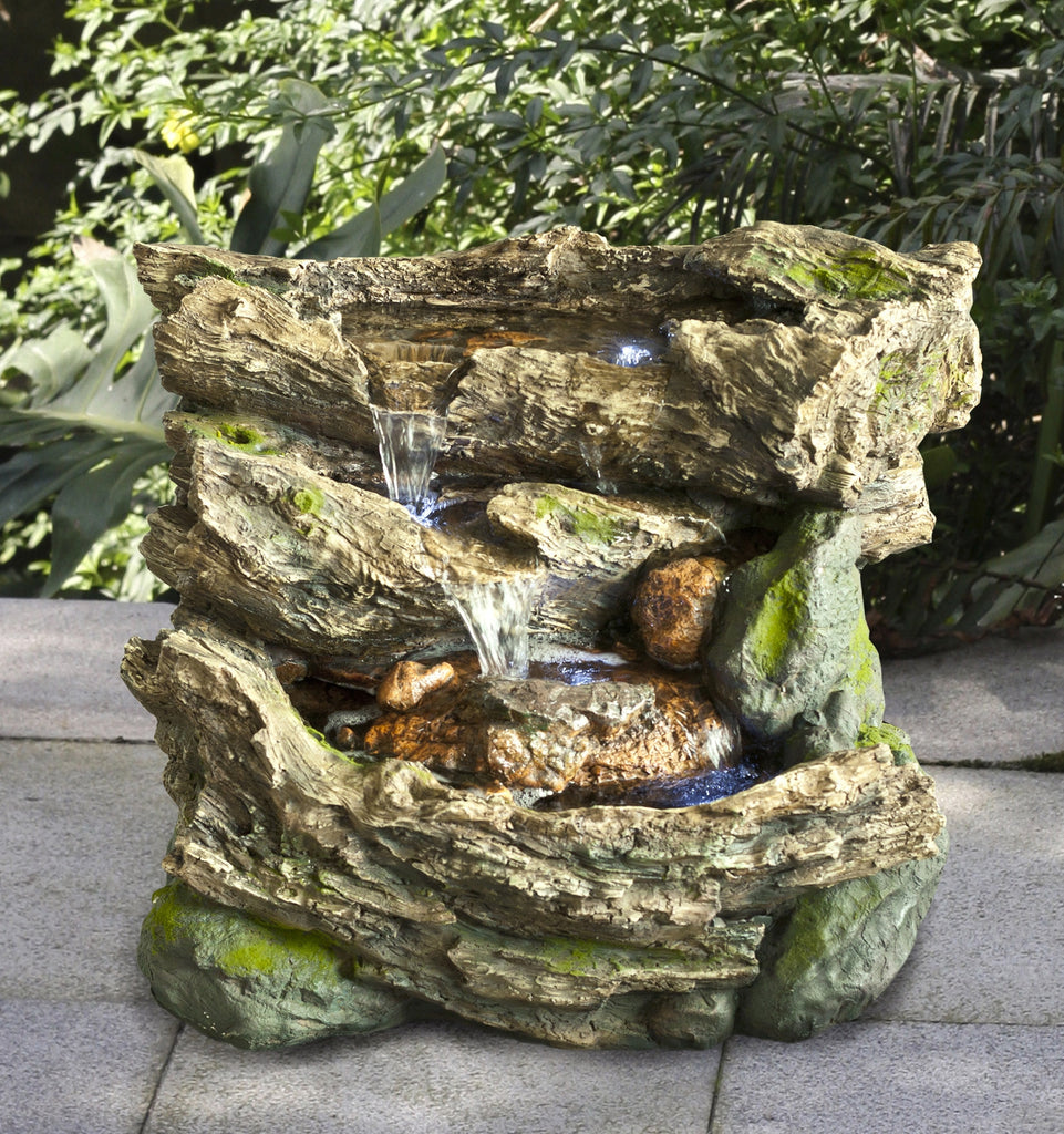 Fountain-Logs with Moss Waterfall with LED