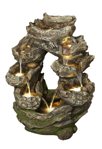 Fountain-Multi Level with Moss/Warm White LED