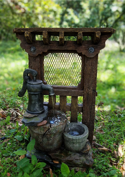 Fountain-Screen Door with Pump & Buckets/LED