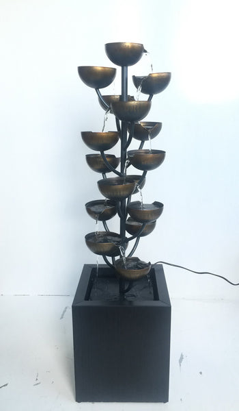 Fountain-Zinc Metal Multi Level Cups 37.5 Inch Tall
