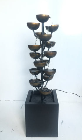 Fountain-Zinc Metal Multi Level Cups 37.5 Inch Tall
