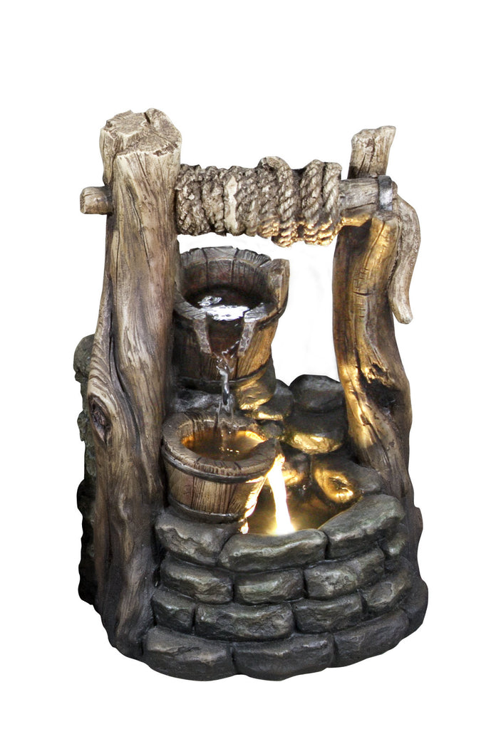 Fountain-Well with 2 Buckets & LED