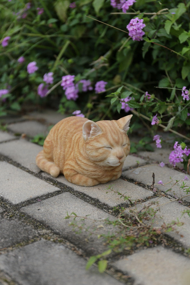 Orange Tabby Sleeping Cat Statue