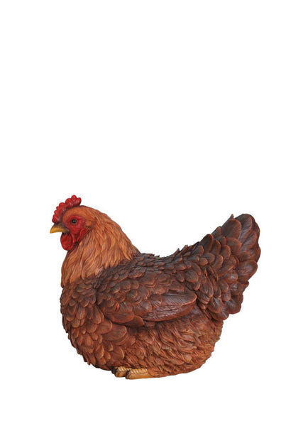 Hen Garden Statue Squatting