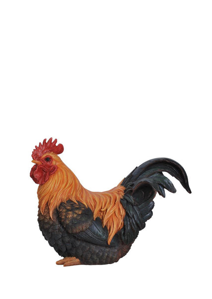 Rooster Garden Statue Squatting