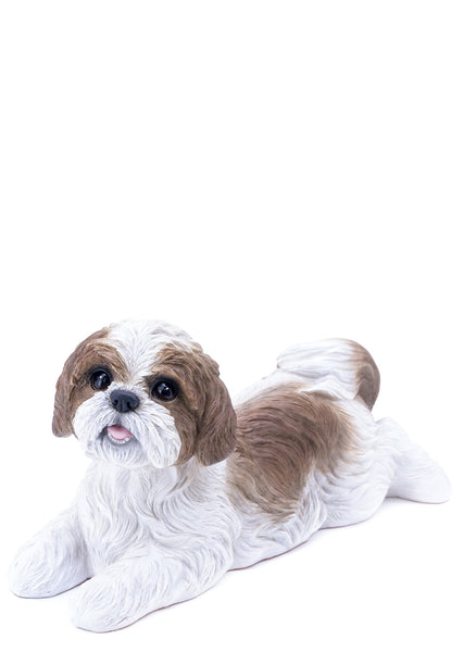 Shih Tzu Garden Statue Laying Down