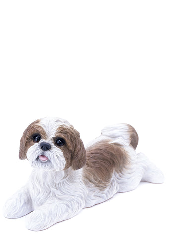 Shih Tzu Garden Statue Laying Down