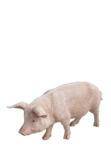 Pig Garden Statue Foraging - XLarge