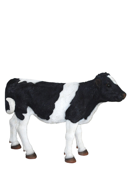 Black and White Cow Garden Statue