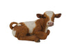 Brown and White Lying Down Cow Statue