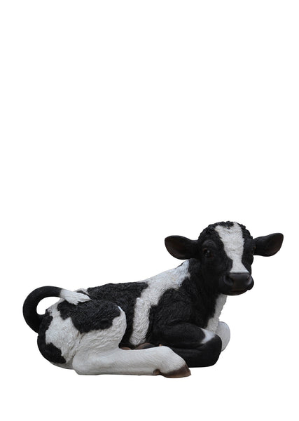 Cow Garden Statue Laying Down