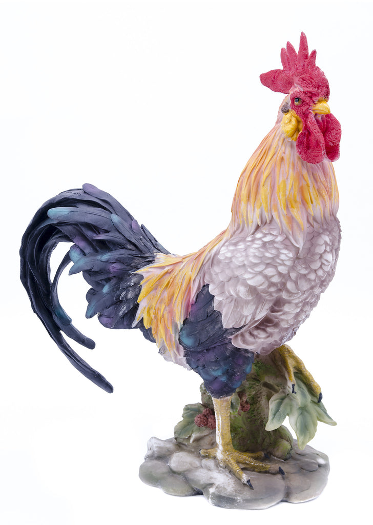 Rooster Garden Statue on a Mound - Large