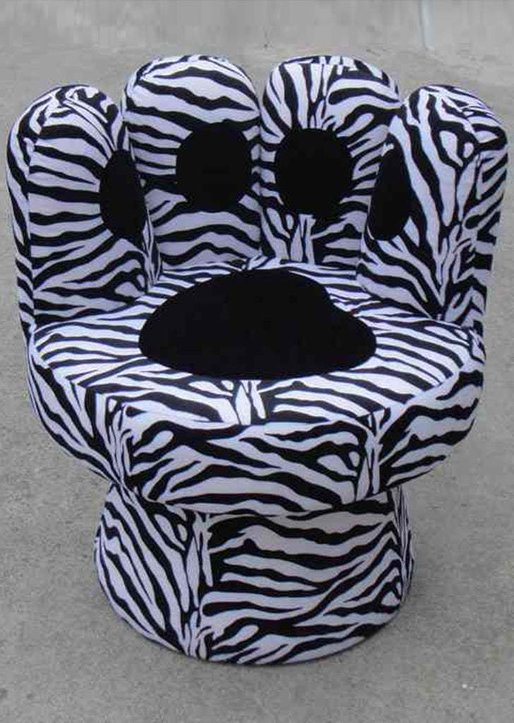 Swivel Paw Chair with Zebra Print
